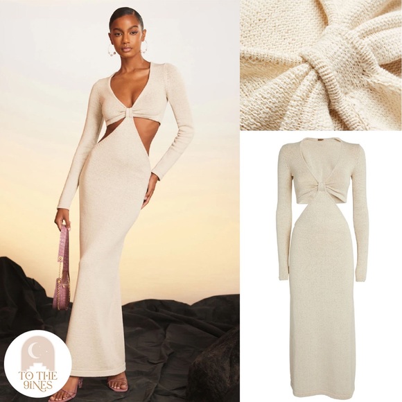 Cult Gaia Dresses | Cult Gaia Jana Long Sleeve Knit Dress Off White, Size Medium | Color: Cream/White | Size: M | Tothe9ines's Closet